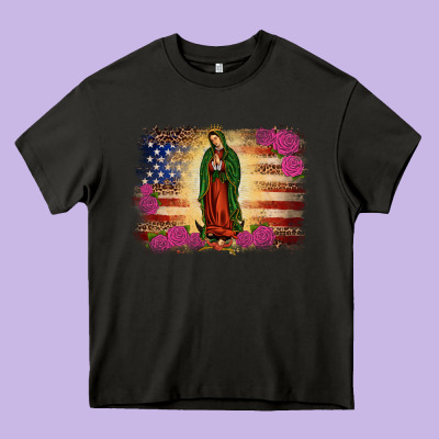 America Our Lady Of Guadalupe Heavy Core Tee Designed By Jahusdesignshop