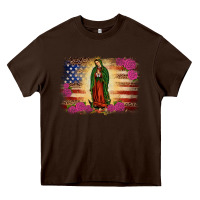 Chocolate Brown america our lady of guadalupe Heavy Core Tee - JahusDesignShop