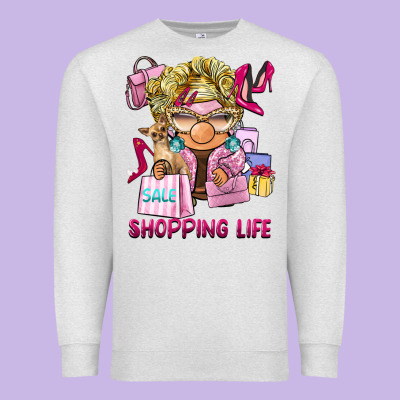 Shopping Life  Gnome Premium Sweatshirt Designed By Barkaloodesign