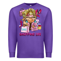 Purple shopping life  gnome Premium Sweatshirt - BarkalooDesign