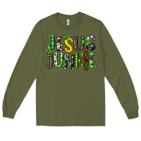 Army Green Jesus junkie St. Patrick's Long Sleeve Tee - CowGirlArtShop