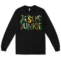 Black Jesus junkie St. Patrick's Long Sleeve Tee - CowGirlArtShop