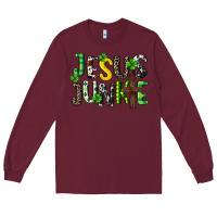 Burgundy Jesus junkie St. Patrick's Long Sleeve Tee - CowGirlArtShop