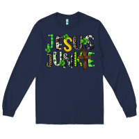 Navy Jesus junkie St. Patrick's Long Sleeve Tee - CowGirlArtShop