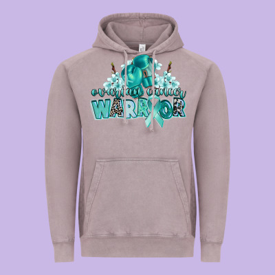Ovarian Cancer Warrior Vintage Hoodie Designed By Cowgirlartshop