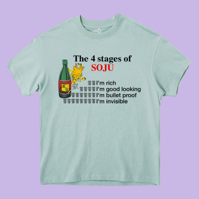 The 4 Stages Of Soju I'm Rich I'm Good Looking T Shirt Heavy Core Tee Designed By Designpulse