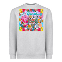 Heather Grey summer vibes with sweet tea Heavyweight Sweatshirt - CowhideDigitalArt