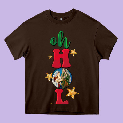 Oh Holy Night Heavy Core Tee Designed By Barkaloodesign