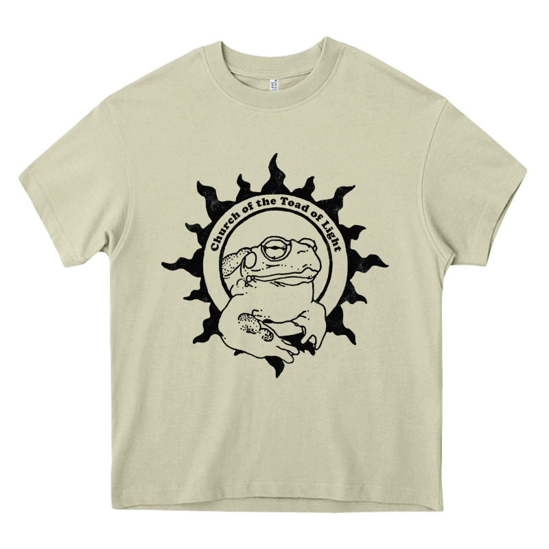 Authentic Church Of The Toad Of Light Psychedlic Frog Licking (distres Heavy Core Tee by DesignPulse | Teevron
