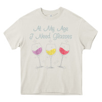Cream At My Age I need Glasses Heavy Core Tee - DesignPulse