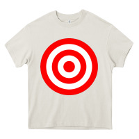 Cream bullseye target red & white rings target Heavy Core Tee - DesignPulse