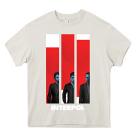 Cream INTERPOL BAN Heavy Core Tee - DesignPulse