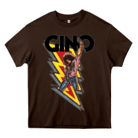 Chocolate Brown Gino time basketball Heavy Core Tee - DesignPulse