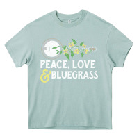Arona peace , love & bluegrass   banjo nature vines illu Heavy Core Tee - DesignPulse