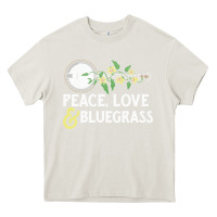 Cream peace , love & bluegrass   banjo nature vines illu Heavy Core Tee - DesignPulse