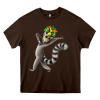 Chocolate Brown All Hail King Julien Heavy Core Tee - DesignPulse
