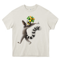 Cream All Hail King Julien Heavy Core Tee - DesignPulse