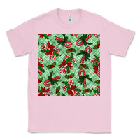 Bubblegum Pink Christmas candy cane Classic Tee - NancyCooperArtShop