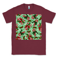 Burgundy Christmas candy cane Classic Tee - NancyCooperArtShop