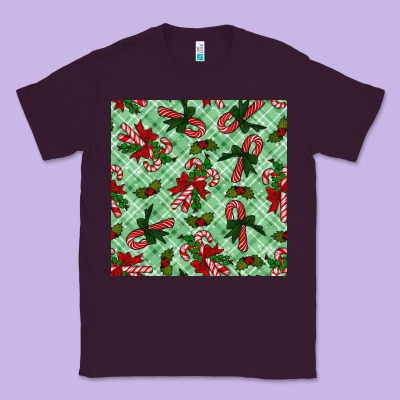 Christmas Candy Cane Classic Tee Designed By Nancycooperartshop