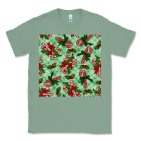 Sage Christmas candy cane Classic Tee - NancyCooperArtShop