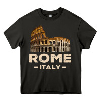 Asphalt Cool Vintage Roma Italia Colosseum Souvenirs, Rome Italy Pullover Hood Heavy Core Tee - DesignPulse
