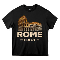 Black Cool Vintage Roma Italia Colosseum Souvenirs, Rome Italy Pullover Hood Heavy Core Tee - DesignPulse