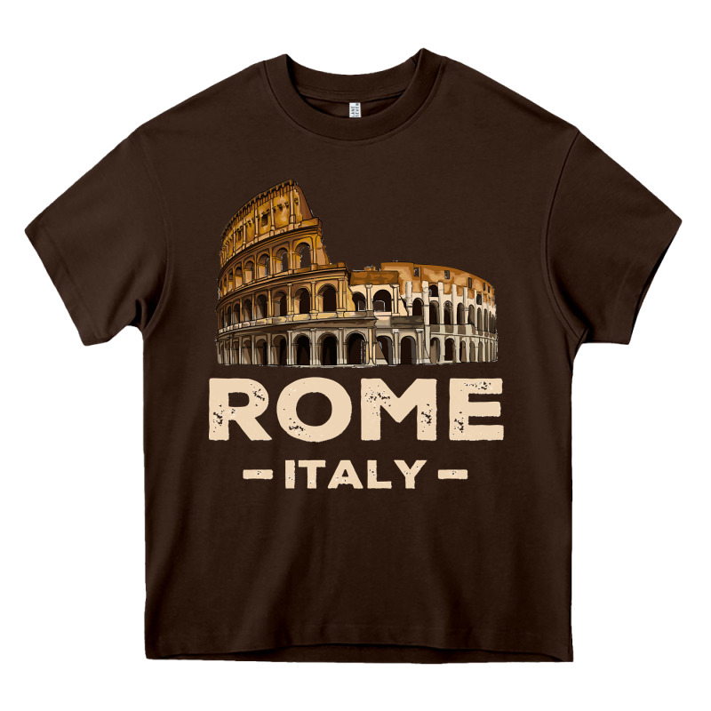 Cool Vintage Roma Italia Colosseum Souvenirs, Rome Italy Pullover Hood Heavy Core Tee by DesignPulse | Teevron