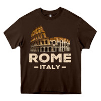 Chocolate Brown Cool Vintage Roma Italia Colosseum Souvenirs, Rome Italy Pullover Hood Heavy Core Tee - DesignPulse
