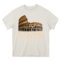 Cream Cool Vintage Roma Italia Colosseum Souvenirs, Rome Italy Pullover Hood Heavy Core Tee - DesignPulse