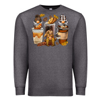 Charcoal Heather Coffee gnome Premium Sweatshirt - BarkalooDesign