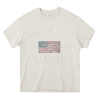Cream Bar Harbor Maine USA American Flag Established ME Vintage Heavy Core Tee - PixelWave