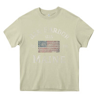 Mossy Bar Harbor Maine USA American Flag Established ME Vintage Heavy Core Tee - PixelWave