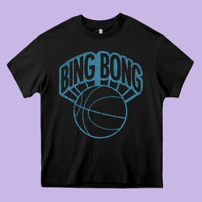 Bing Bong Vintage Distressed Heavy Core Tee Designed By Pixelwave