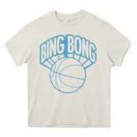 Cream bing bong vintage distressed Heavy Core Tee - PixelWave