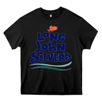 Black #long john silvers Heavy Core Tee - PixelWave