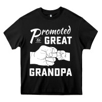 Black Promoted to Great Grandpa Heavy Core Tee - PixelWave
