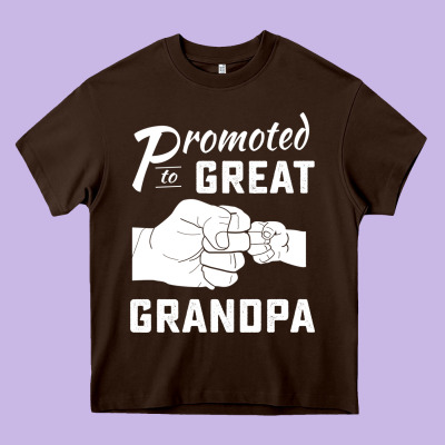 Promoted To Great Grandpa Heavy Core Tee Designed By Pixelwave