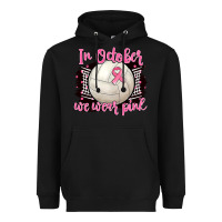 Black in october we wear pink volleyball Heavyweight Hoodie - BarkalooDesign