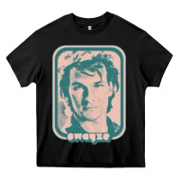 Black patrick swayze retro 80s fan aesthetic design Heavy Core Tee - PixelWave