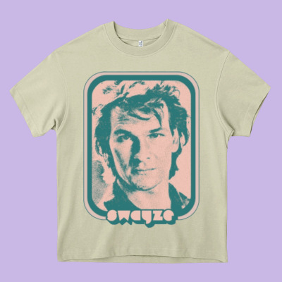 Patrick Swayze Retro 80s Fan Aesthetic Design Heavy Core Tee Designed By Pixelwave