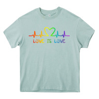 Arona LGBT Love Rainbow Heartbeat Heavy Core Tee - PixelWave