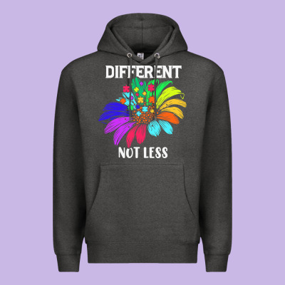 Different Not Less Daisy Autism Puzzle Premium Hoodie Designed By Cowhidedigitalart