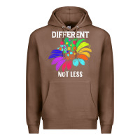 Chestnut Different Not Less Daisy Autism Puzzle Premium Hoodie - CowhideDigitalArt