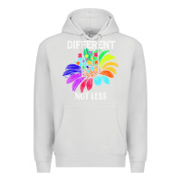Dove Grey Different Not Less Daisy Autism Puzzle Premium Hoodie - CowhideDigitalArt