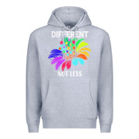 Heather Grey Different Not Less Daisy Autism Puzzle Premium Hoodie - CowhideDigitalArt