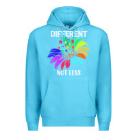 Ocean Blue Different Not Less Daisy Autism Puzzle Premium Hoodie - CowhideDigitalArt