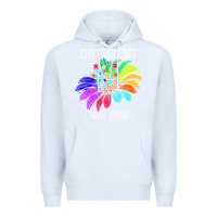 White Different Not Less Daisy Autism Puzzle Premium Hoodie - CowhideDigitalArt
