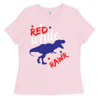 Bubblegum Pink 4th of July Dinosaur Ladies Tee - Bettercallsaul