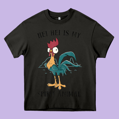 Moana Hei Hei Is My Spirit Animal Portrait Heavy Core Tee Designed By Pixelwave